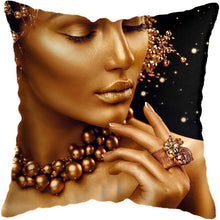 Load image into Gallery viewer, Black and Gold Beauty Art Cushion Covers - Decor Home