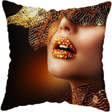Load image into Gallery viewer, Black and Gold Beauty Art Cushion Covers - Decor Home