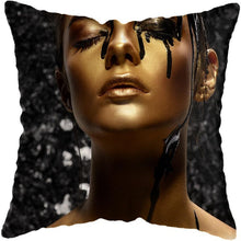 Load image into Gallery viewer, Black and Gold Beauty Art Cushion Covers - Decor Home
