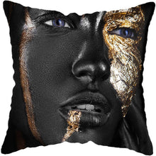 Load image into Gallery viewer, Black and Gold Beauty Art Cushion Covers - Decor Home