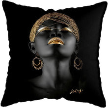 Load image into Gallery viewer, Black and Gold Beauty Art Cushion Covers - Decor Home