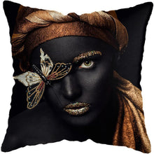 Load image into Gallery viewer, Black and Gold Beauty Art Cushion Covers - Decor Home