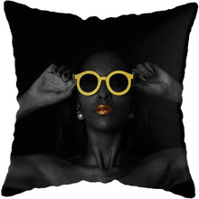 Load image into Gallery viewer, Black and Gold Beauty Art Cushion Covers - Decor Home
