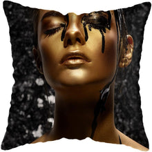 Load image into Gallery viewer, Black and Gold Beauty Art Cushion Covers - Decor Home