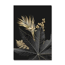 Load image into Gallery viewer, Botanic Wall Art Prints Black and Gold (60x90cm) - Decor Home