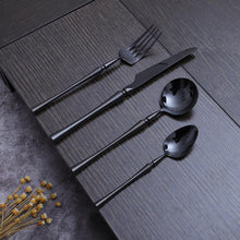 Load image into Gallery viewer, Black Cutlery Set 16 Pieces - Black Unicorn - Decor Home