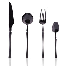 Load image into Gallery viewer, Black Cutlery Set 16 Pieces - Black Unicorn - Decor Home