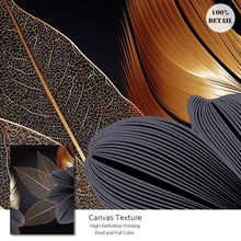 Load image into Gallery viewer, Large Black and Gold Plant Leaf Canvas Prints (60x80cm) - Decor Home