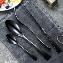 Load image into Gallery viewer, Black Stainless Steel Cutlery 16 Pieces Set - Decor Home