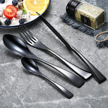 Load image into Gallery viewer, Black Stainless Steel Cutlery 16 Pieces Set - Decor Home