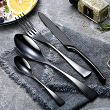 Load image into Gallery viewer, Black Stainless Steel Cutlery 16 Pieces Set - Decor Home