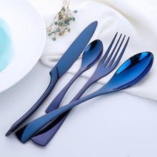 Load image into Gallery viewer, Blue Stainless Steel Cutlery 16 Piece Set - Decor Home