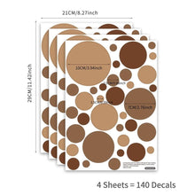 Load image into Gallery viewer, Bohemian Brown Polka Dots Removable Wall Stickers - Decor Home