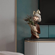 Load image into Gallery viewer, Cute Girl Sculpture Vase - Brown - Decor Home