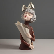 Load image into Gallery viewer, Cute Girl Sculpture Vase - Brown - Decor Home