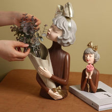 Load image into Gallery viewer, Cute Girl Sculpture Vase - Brown - Decor Home