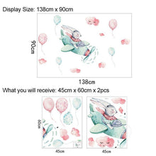 Load image into Gallery viewer, Bunny Flying Aeroplane Wall Stickers - Decor Home