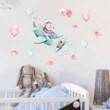 Load image into Gallery viewer, Bunny Flying Aeroplane Wall Stickers - Decor Home