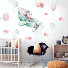 Load image into Gallery viewer, Bunny Flying Aeroplane Wall Stickers - Decor Home