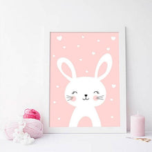 Load image into Gallery viewer, Nursery Wall Art Prints - Cat & Rabbit Set (50x70cm) - Decor Home
