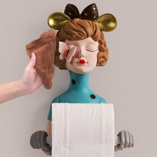 Load image into Gallery viewer, Voguish Girl Toilet Roll Holder Blue - Decor Home
