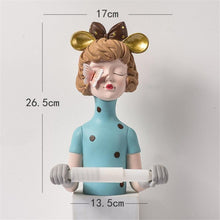 Load image into Gallery viewer, Voguish Girl Toilet Roll Holder Blue - Decor Home