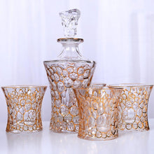 Load image into Gallery viewer, Whiskey Glasses Set - Queen Gold (4-Whiskey Tumbler & 1-Decanter Set) - Decor Home