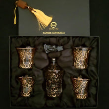 Load image into Gallery viewer, Whiskey Glasses Set - Queen Gold (4-Whiskey Tumbler & 1-Decanter Set) - Decor Home