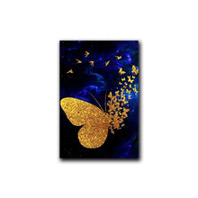 Load image into Gallery viewer, Golden Butterfly Wall Art Prints (60x90 cm) - Decor Home