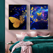 Load image into Gallery viewer, Golden Butterfly Wall Art Prints (60x90 cm) - Decor Home