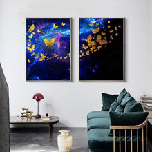 Load image into Gallery viewer, Golden Butterfly Wall Art Prints (60x90 cm) - Decor Home