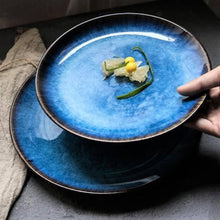 Load image into Gallery viewer, 23cm Cosmic Dawn Blue Dinner Plate Set of 4 - Decor Home
