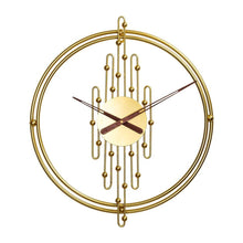 Load image into Gallery viewer, Handmade Large Golden Round Wall Clock - Decor Home