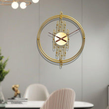 Load image into Gallery viewer, Handmade Large Golden Round Wall Clock - Decor Home