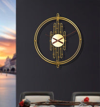 Load image into Gallery viewer, Handmade Large Golden Round Wall Clock - Decor Home