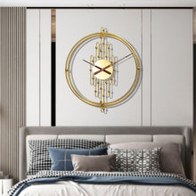 Load image into Gallery viewer, Handmade Large Golden Round Wall Clock - Decor Home