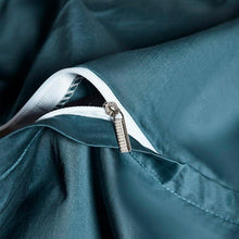 Load image into Gallery viewer, Deluxe Embroidered Duvet Cover Bed Sheet Pillowcase Set - 4 Pieces Set Deep Green - Decor Home