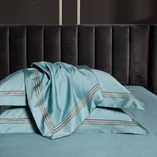 Load image into Gallery viewer, Luxury Soft Cotton Embroidered Sheet Set - 4 Pieces Set Greenish Blue - Decor Home