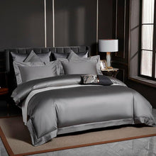 Load image into Gallery viewer, High-End Embroidered Duvet Cover Set - 4 Pieces Set Dark Silky Silver - Decor Home