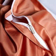 Load image into Gallery viewer, Premium Soft Cotton Bed Linen Sheet Set Embroidered in Orange - Decor Home