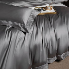 Load image into Gallery viewer, High-End Embroidered Duvet Cover Set - 4 Pieces Set Dark Silky Silver - Decor Home