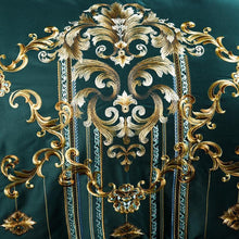 Load image into Gallery viewer, Premium Quality Embroidery Quilt Cover Set - GREEN (4 & 6 Pcs Set) - Decor Home