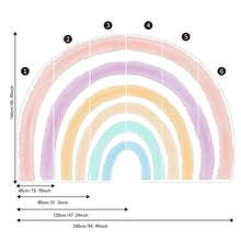 Load image into Gallery viewer, Extra Large Watercolour Fabric Rainbow Wall Sticker - Decor Home