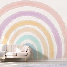 Load image into Gallery viewer, Extra Large Watercolour Fabric Rainbow Wall Sticker - Decor Home