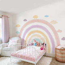 Load image into Gallery viewer, Extra Large Watercolour Fabric Rainbow Wall Sticker - Decor Home