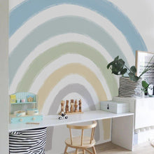 Load image into Gallery viewer, Large Blue Watercolour Rainbow Fabric Wall Sticker - Decor Home