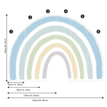 Load image into Gallery viewer, Large Blue Watercolour Rainbow Fabric Wall Sticker - Decor Home