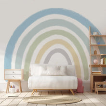 Load image into Gallery viewer, Large Blue Watercolour Rainbow Fabric Wall Sticker - Decor Home