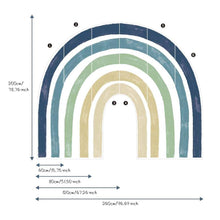 Load image into Gallery viewer, Watercolour Blue Extra Large Fabric Rainbow Wall Sticker - Decor Home