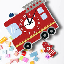 Load image into Gallery viewer, Fire Truck Kid's Room Wall Clock - Decor Home
